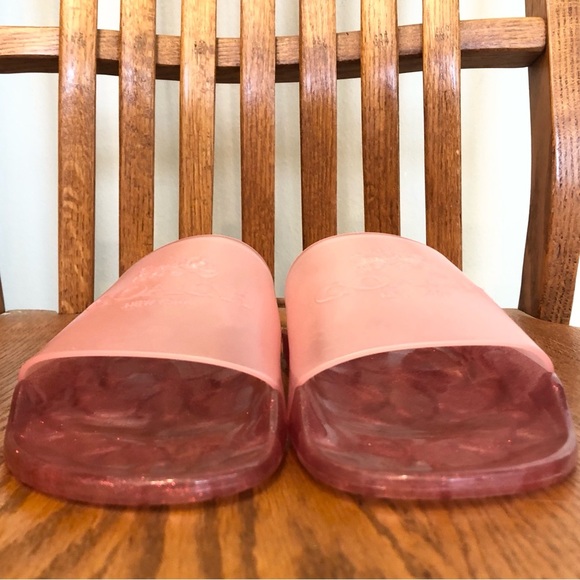 NWT, Coach Ulyssa Pool Slides, Glittery Pink, Coach Barbie Vibes, Size 9B - Picture 6 of 11